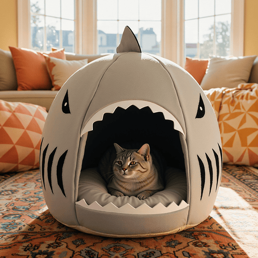 Sharky - das weiche Kuschelbett in Haiform für Hunde und Katzen