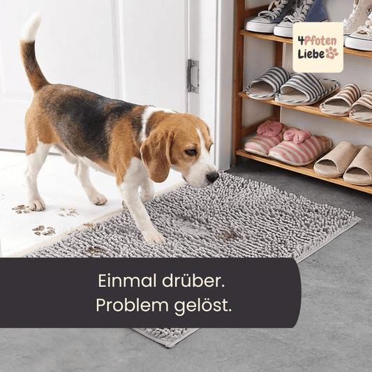 PfotenStop Schmutzfängermatte - hält Matsch, Dreck und Pfotenabdrücke draußen