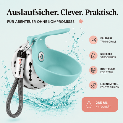 PfotenDurst Go- Edelstahltrinkflasche für Gassi, Reisen und unterwegs 4Pfotenliebe 