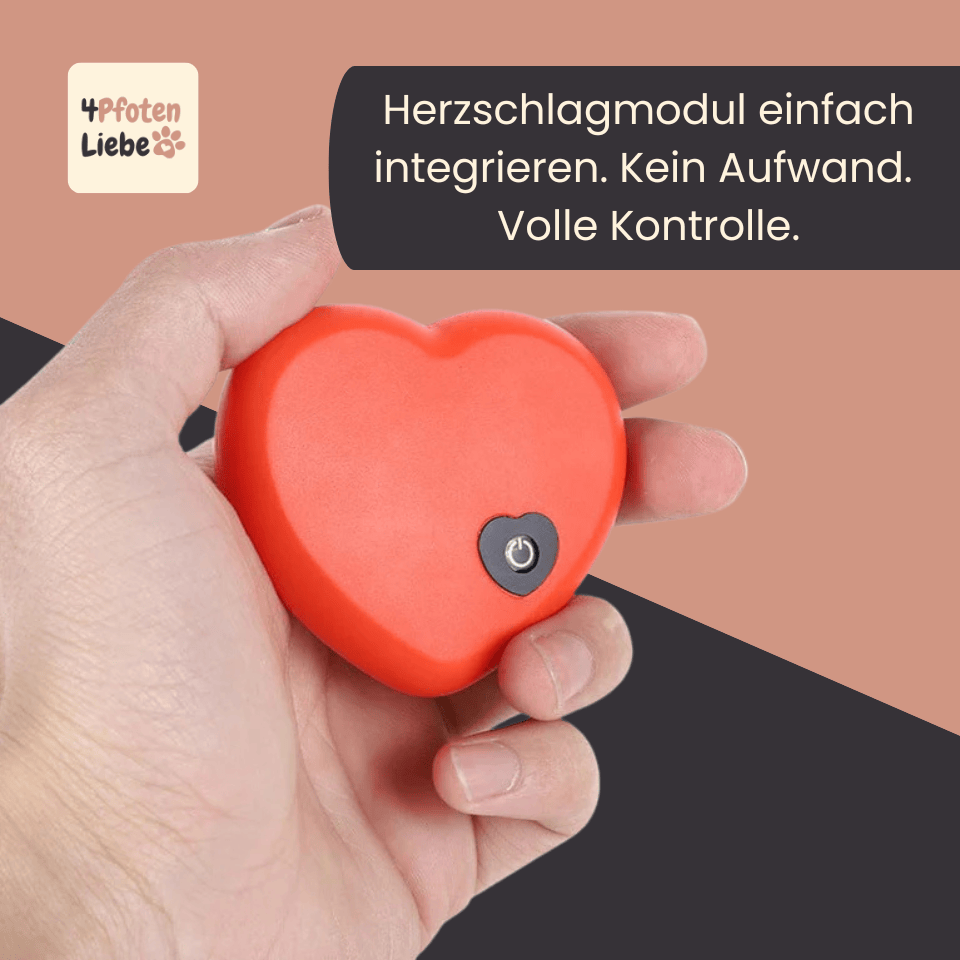 4Pfotenliebe BuddyBeat Seelentröster mit Herzschlag (35x18x20cm) BuddyBeat Seelentröster - weiches Kuscheltier mit Herzschlag-Gefühl