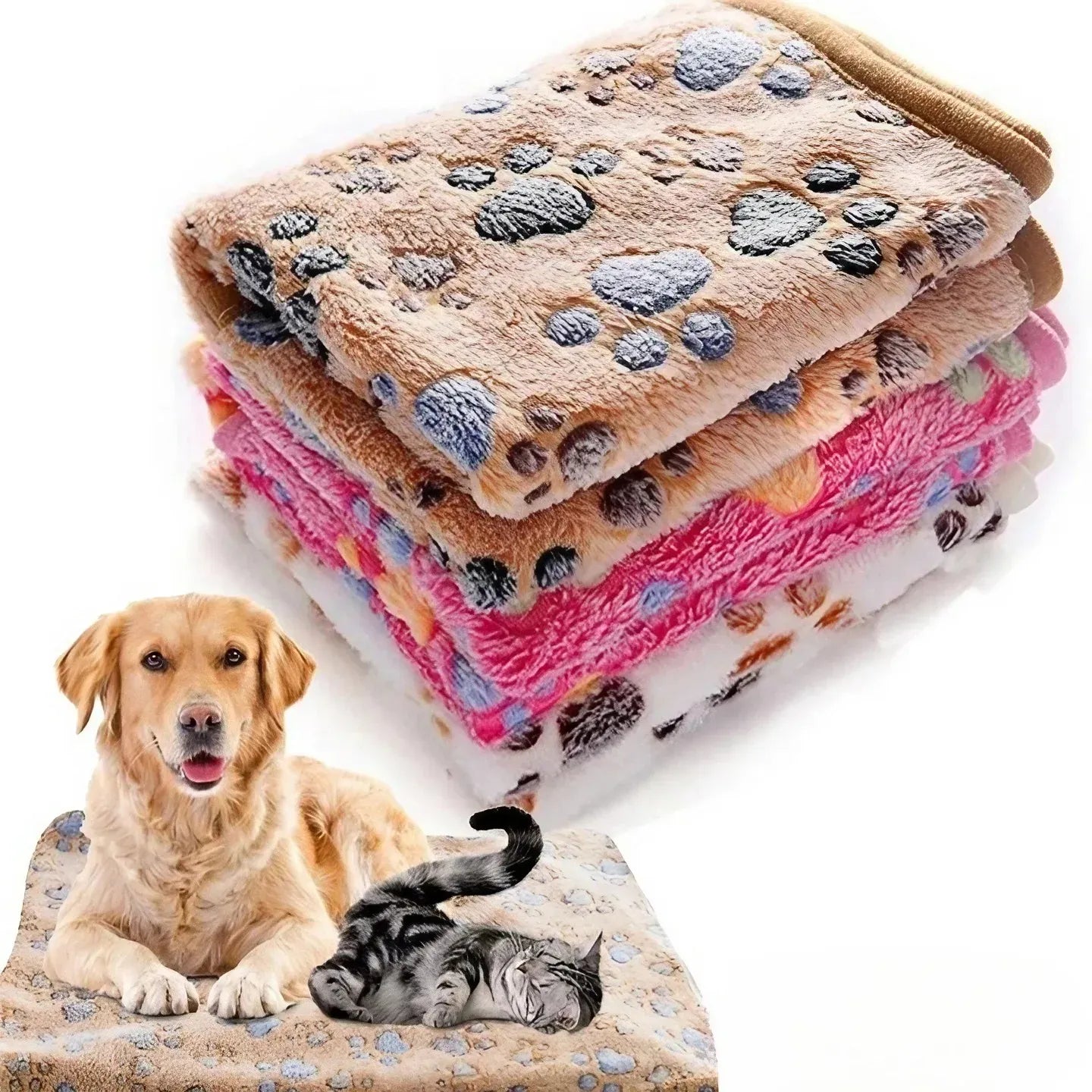 4Pfotenliebe Shop Katze CozyTails Flauschdecke – kuschelige Haustierdecke für Hunde & Katzen