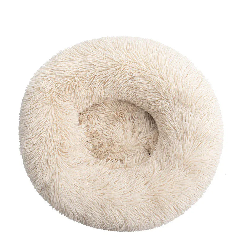 4Pfotenliebe Shop creme-weiß / S 40CM DreamPaw – Flauschiges Katzen- & Hundebett für sicheren, warmen Schlaf