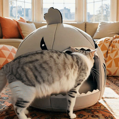 Sharky - das weiche Kuschelbett in Haiform für Hunde und Katzen