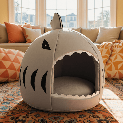 Sharky - das weiche Kuschelbett in Haiform für Hunde und Katzen