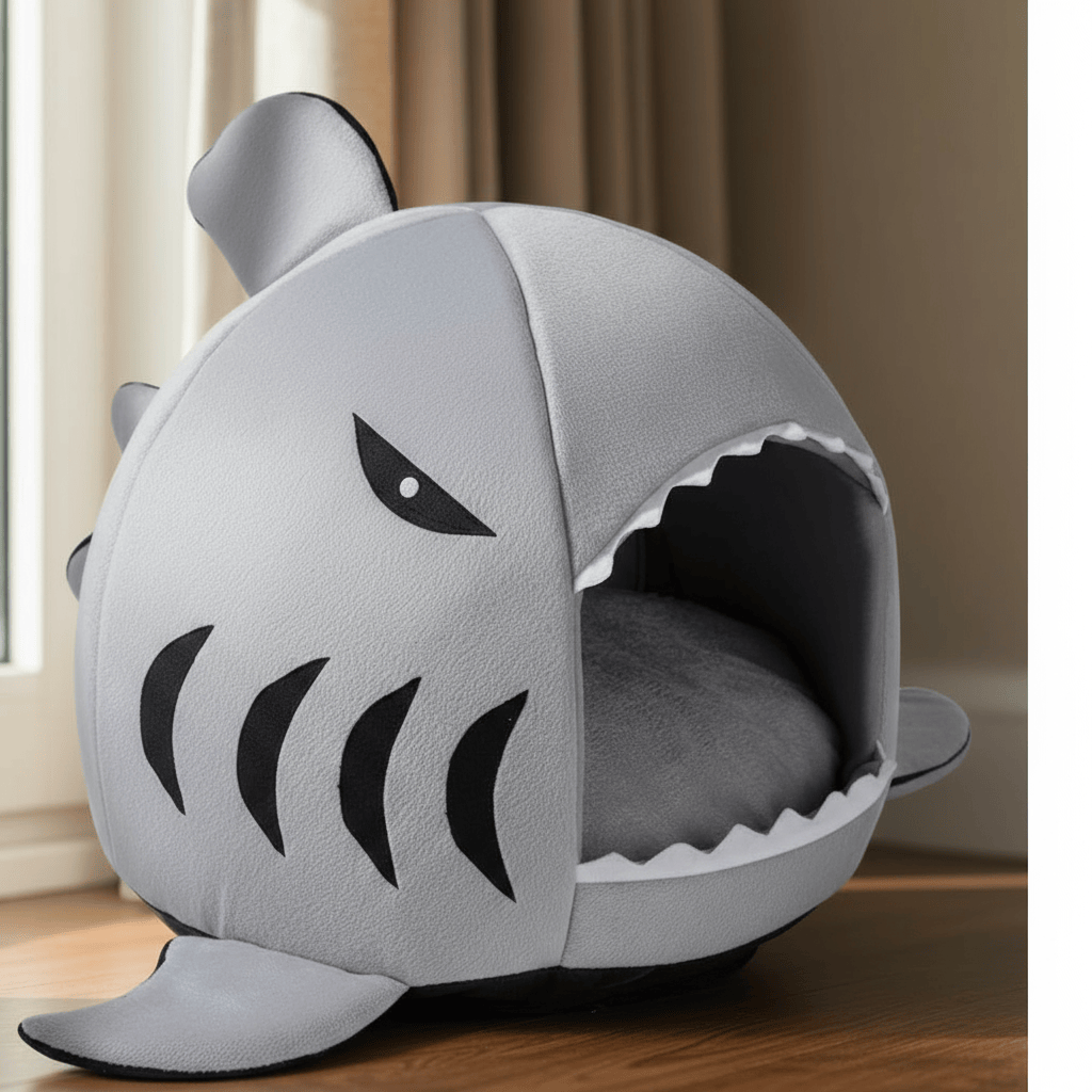 Sharky - das weiche Kuschelbett in Haiform für Hunde und Katzen
