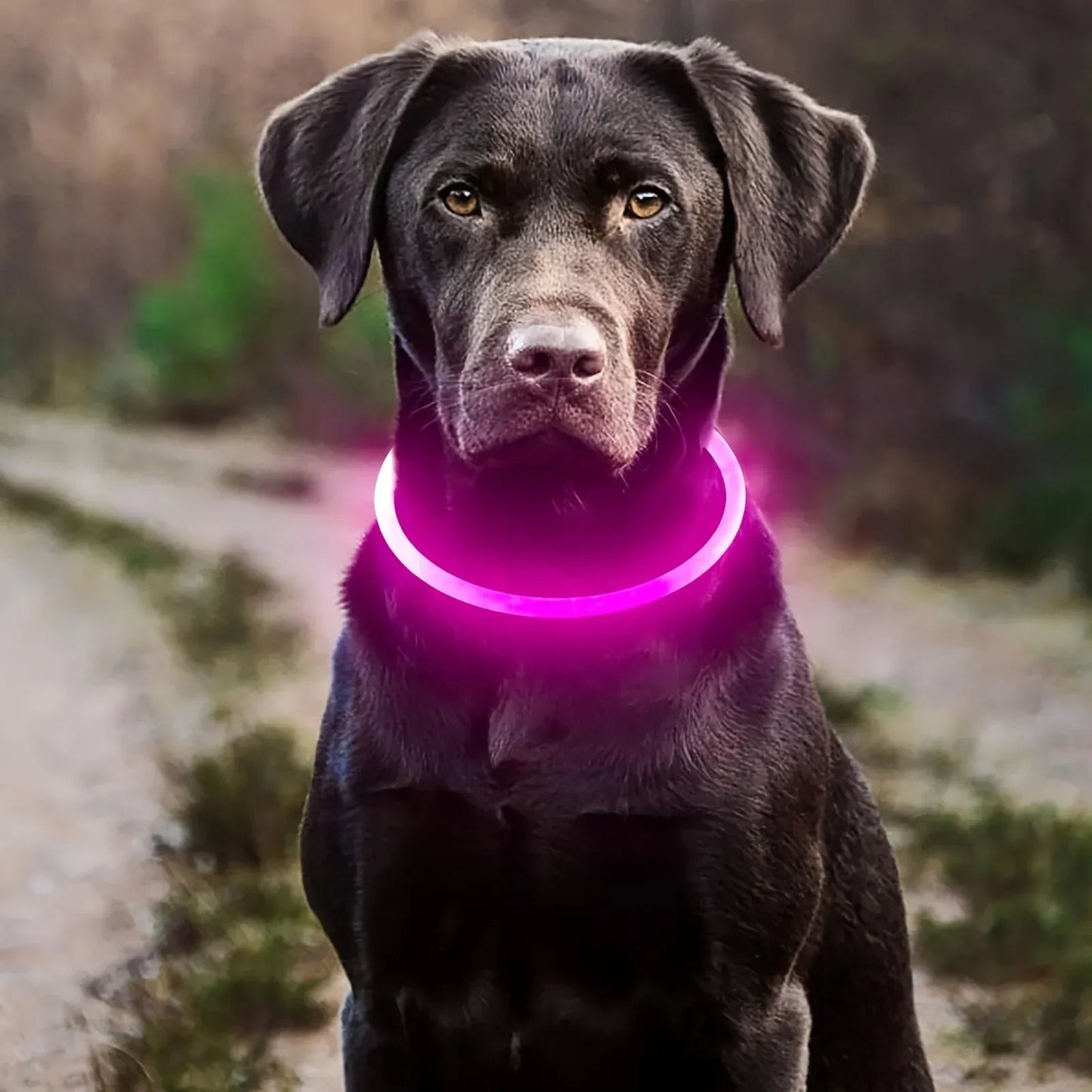 4Pfotenliebe Shop Pink / S (Länge 35cm) LightLoop - LED Hundehalsband für Sichtbarkeit & Sicherheit bei jedem Spaziergang
