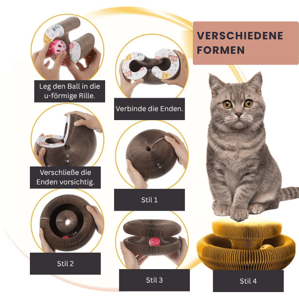 4Pfotenliebe Shop Camel Magic Cat – das Kratzpielzeug, das Katzen lieben und Möbel bleiben heil