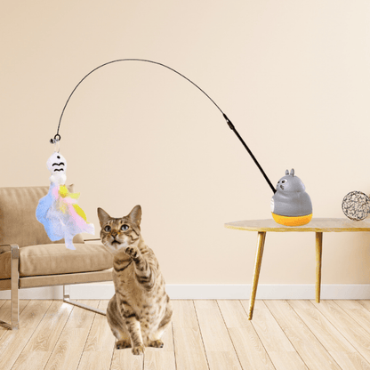 4Pfotenliebe Shop gray MagicFeather – Interaktives Feder-Katzenspielzeug für verspielte Katzen