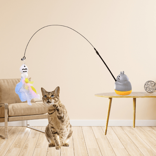 4Pfotenliebe Shop gray MagicFeather – Interaktives Feder-Katzenspielzeug für verspielte Katzen