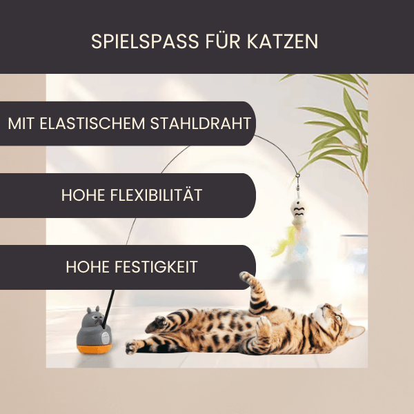 4Pfotenliebe Shop gray MagicFeather – Interaktives Feder-Katzenspielzeug für verspielte Katzen