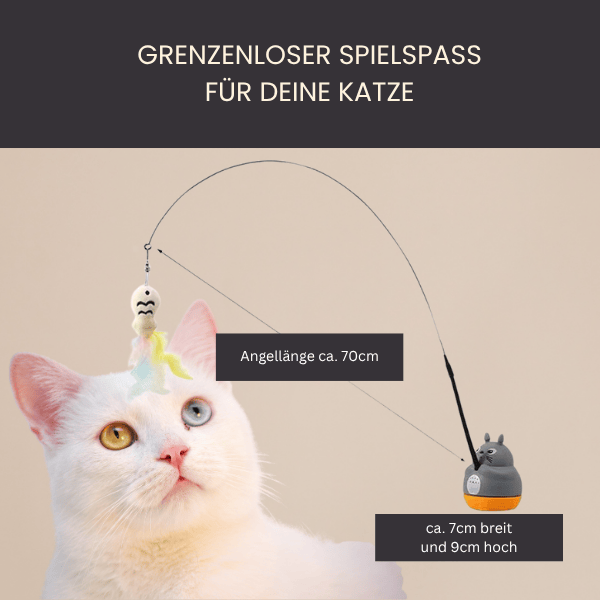 4Pfotenliebe Shop gray MagicFeather – Interaktives Feder-Katzenspielzeug für verspielte Katzen