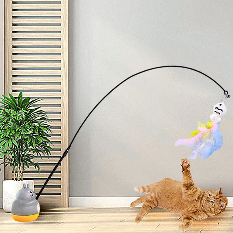 4Pfotenliebe Shop gray MagicFeather – Interaktives Feder-Katzenspielzeug für verspielte Katzen
