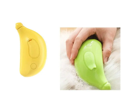 Mein Shop Tierhaarbürste Gelb und Grün im Set PawfectSteam - 3-in-1 Dampf-Bürste für Hunde & Katzen