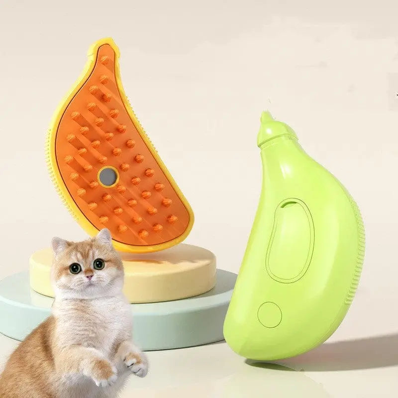 Mein Shop Tierhaarbürste PawfectSteam - 3-in-1 Dampf-Bürste für Hunde & Katzen