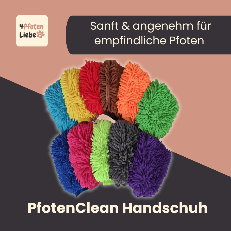 4Pfotenliebe coffee / 25cm x 17cm PfotenClean Handschuh - Saubere Pfoten. Sauberes Gefühl.