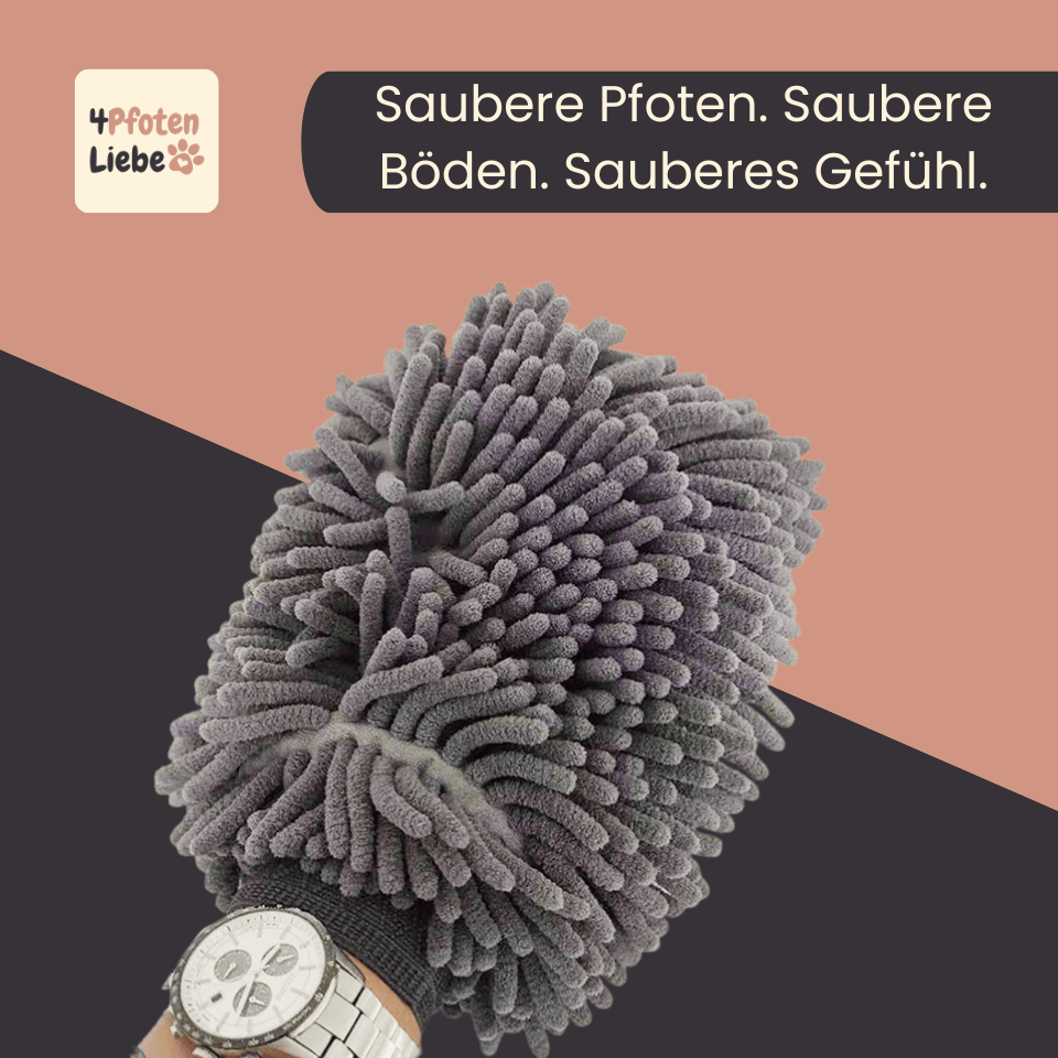 4Pfotenliebe PfotenClean Handschuh - Saubere Pfoten. Sauberes Gefühl.