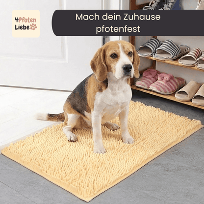 4Pfotenliebe beige / 50x80 cm PfotenStop Schmutzfängermatte - hält Matsch, Dreck und Pfotenabdrücke draußen