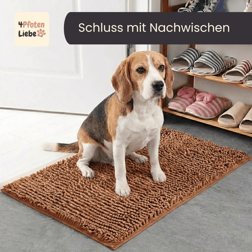 4Pfotenliebe kaffee / 50x80 cm PfotenStop Schmutzfängermatte - hält Matsch, Dreck und Pfotenabdrücke draußen