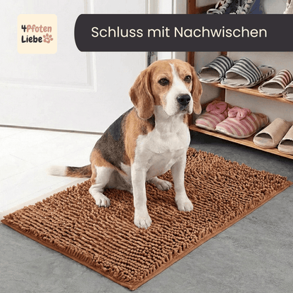 4Pfotenliebe kaffee / 50x80 cm PfotenStop Schmutzfängermatte - hält Matsch, Dreck und Pfotenabdrücke draußen