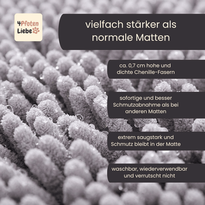 4Pfotenliebe PfotenStop Schmutzfängermatte - hält Matsch, Dreck und Pfotenabdrücke draußen