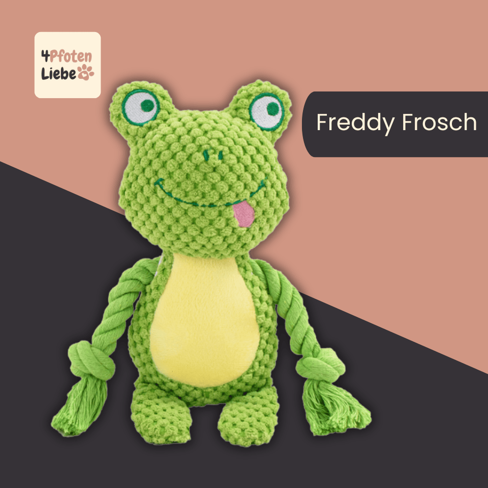 4Pfotenliebe Hunde Freddy Frosch RambaZamba Freund: Beiß-, Zerr- und Kuscheltier in einem